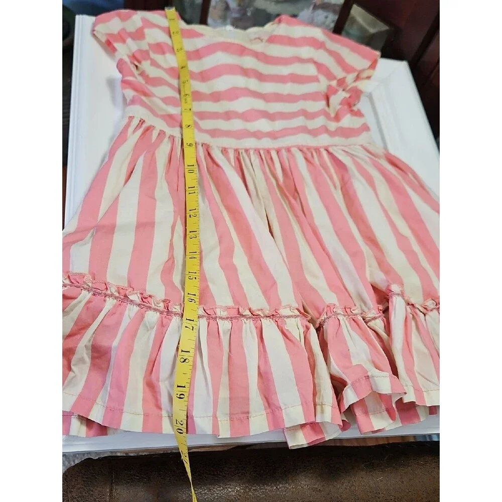 Pink Chicken Girls Pink and Cream Striped Cotton Dress 3T